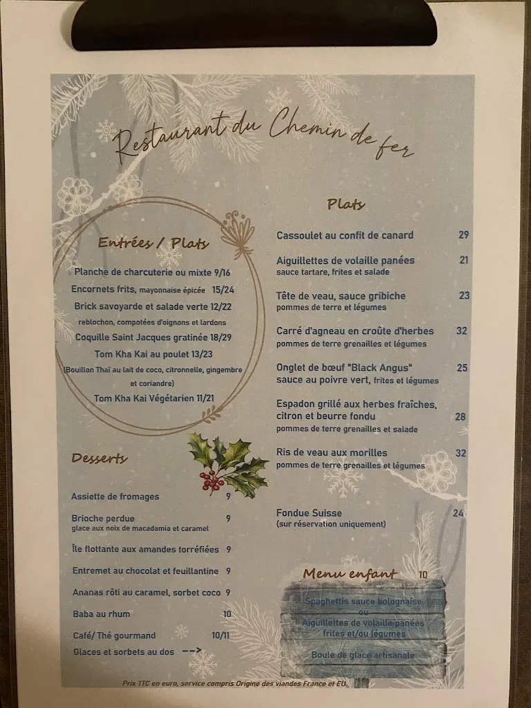 Menu_Restaurant du Chemin de Fer_Saint-Cergues_image_2