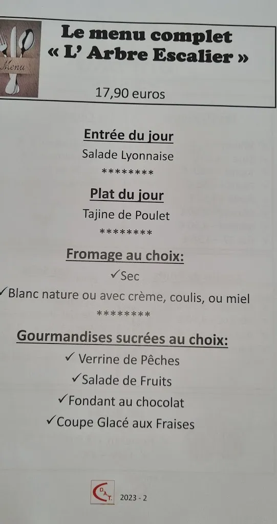 Menu_Restaurant L'arbre escalier_Saint-Priest-en-Jarez_image_3