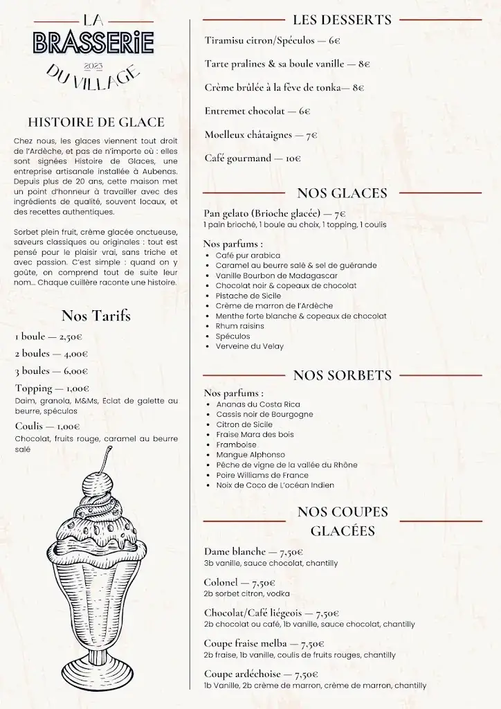 Menu_Restaurant La Brasserie du Village_Davézieux_immagine_3