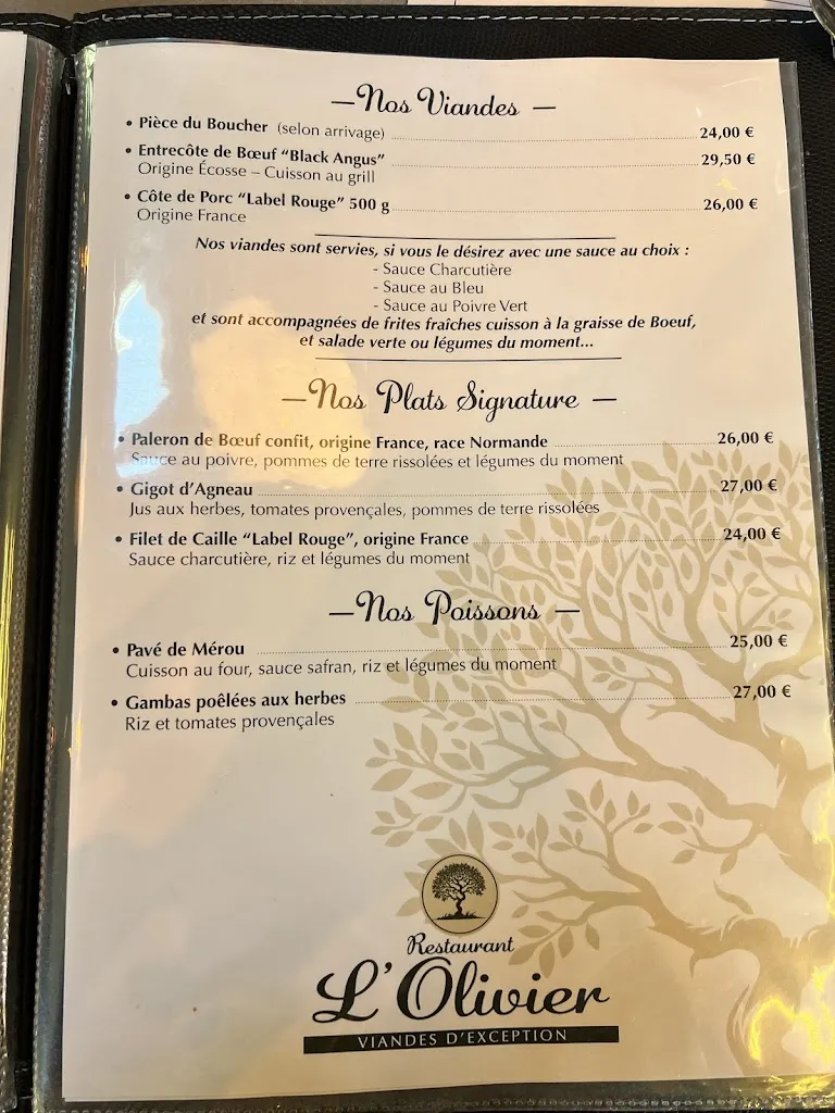 Menu_L'Olivier Saint-Clair_Saint-Clair_image_2