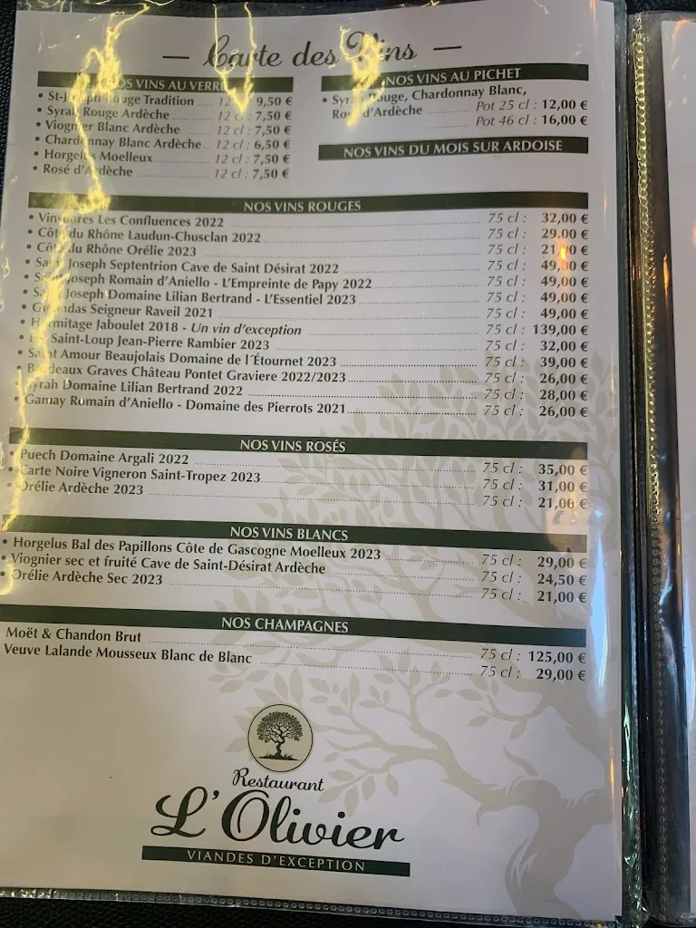 Menu_L'Olivier Saint-Clair_Saint-Clair_image_4