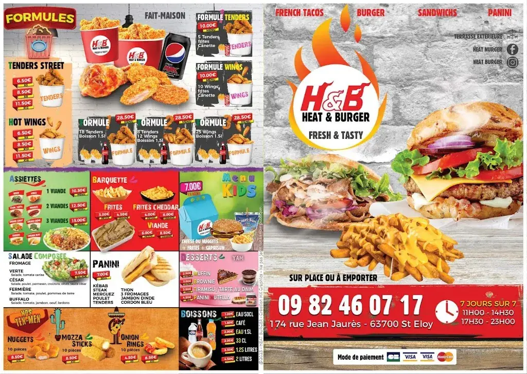 Menu_Heat burger saint eloy les mines_Saint-Éloy-les-Mines_immagine_2