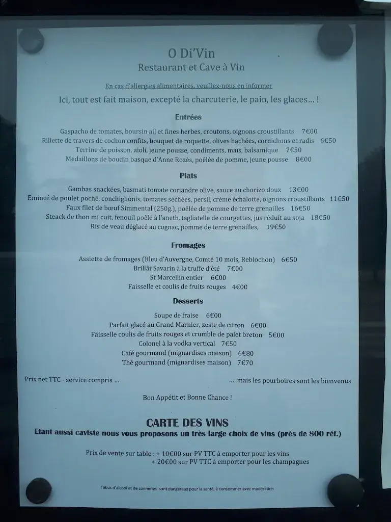 Menu_O Di'Vin & Co - Restaurant et cave_Saint-Bonnet-de-Mure_image_1