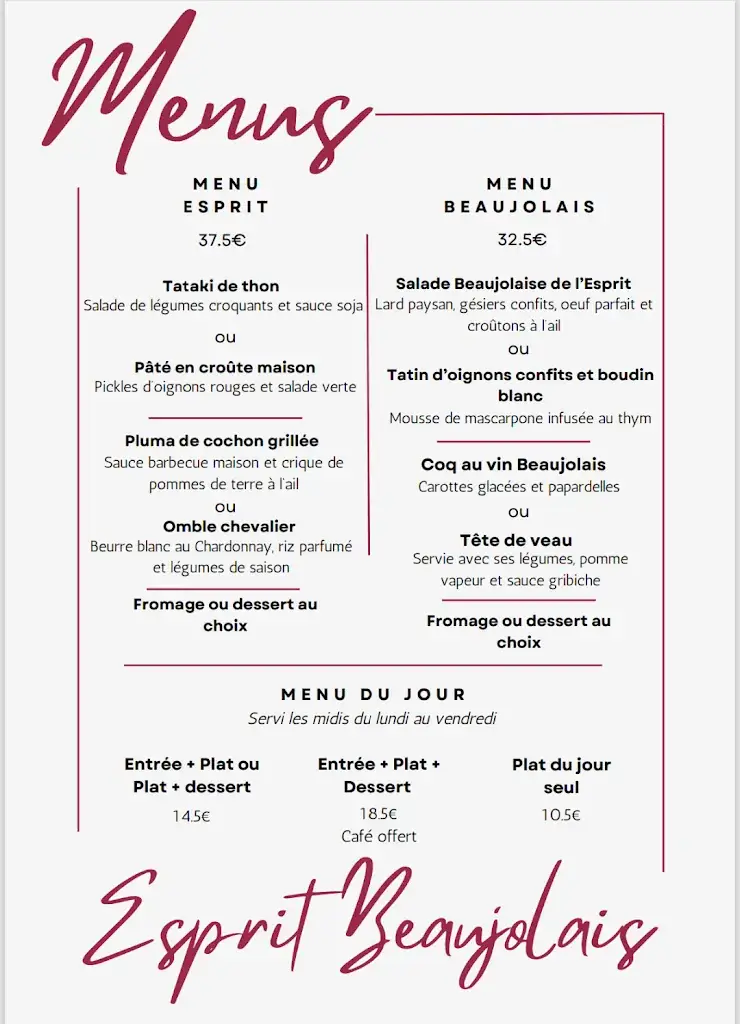 Menu_ESPRIT BEAUJOLAIS_Saint-Étienne-des-Oullières_image_3