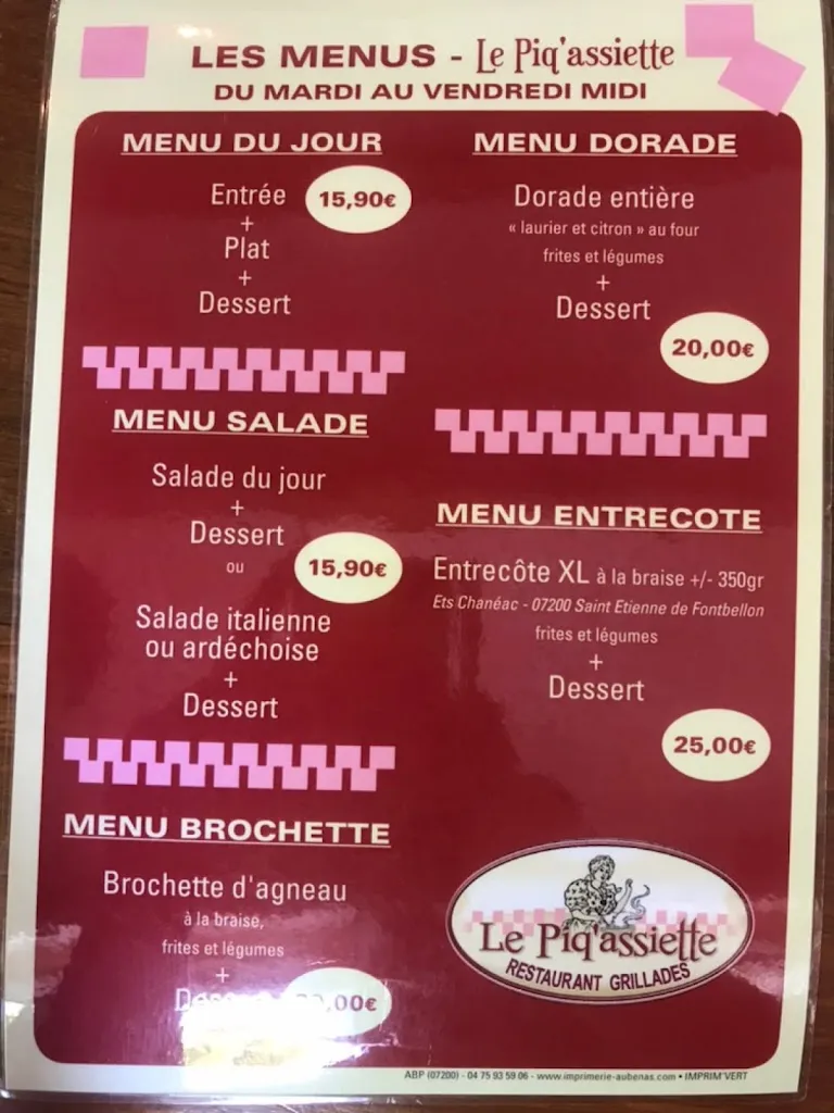 Menu_Le Piq'assiette_Saint-Étienne-de-Fontbellon_image_1