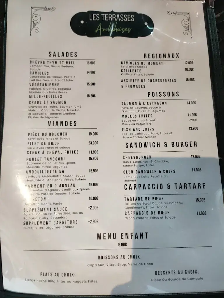 Menu_Brasserie Les Terrasses Ardéchoises_Saint-Étienne-de-Fontbellon_image_1