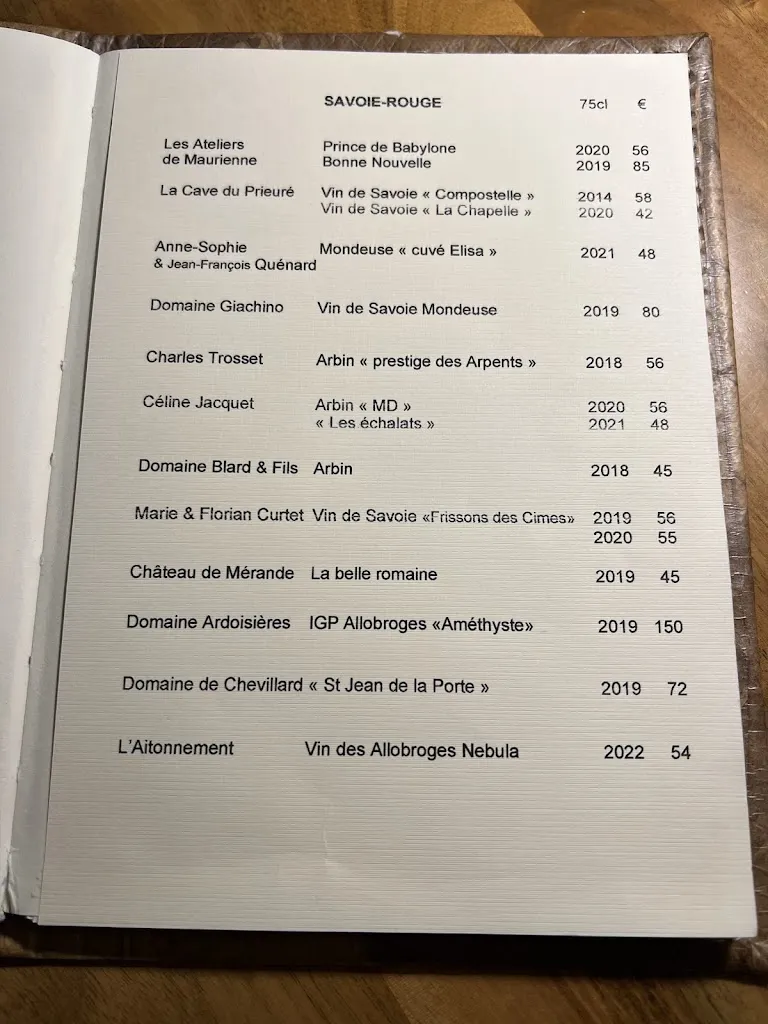 Menü_Le Clocher des Pères_Saint-Martin-sur-la-Chambre_Bild_4