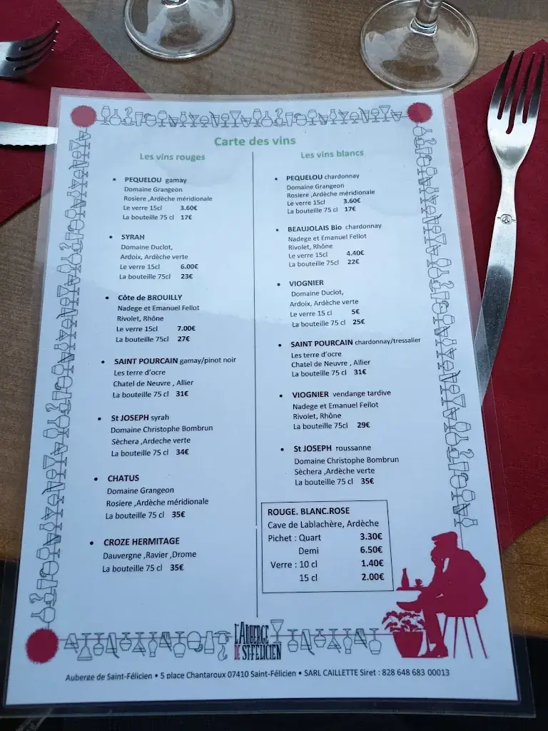 Menu_Auberge de Saint Félicien_Saint-Félicien_image_4