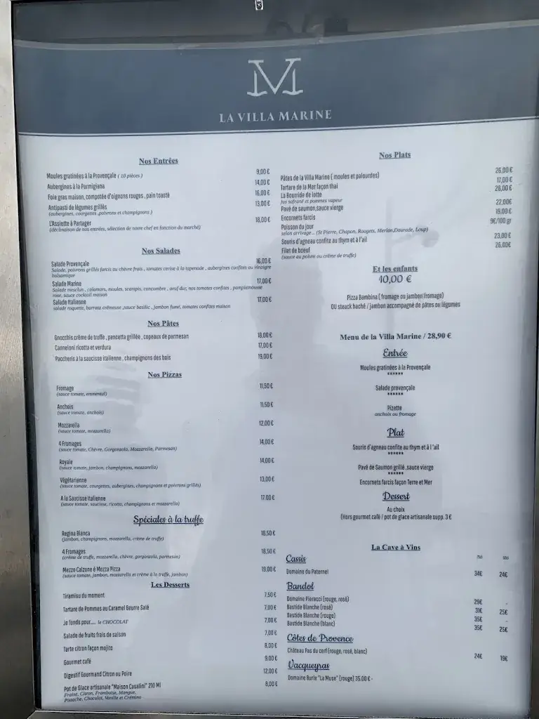 Menu_LA VILLA MARINE_Saint-Cyr-sur-Mer_image_2
