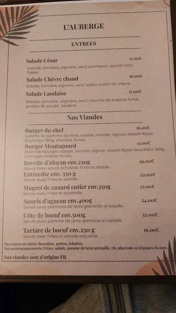 Menu_L'auberge_Sainte-Foy-l'Argentière_immagine_2
