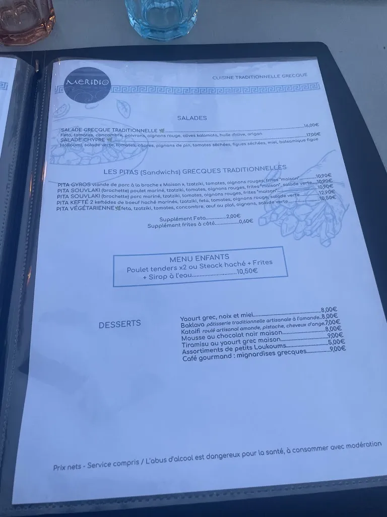 Menu_MERIDIO Cuisine grecque_Saint-Cyr-sur-Mer_image_1