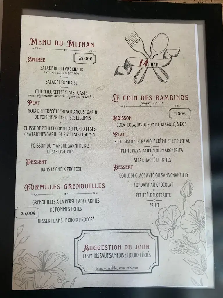 Menu_Le Mithan - Restaurant Saint-Genis-Laval_Saint-Genis-Laval_image_2