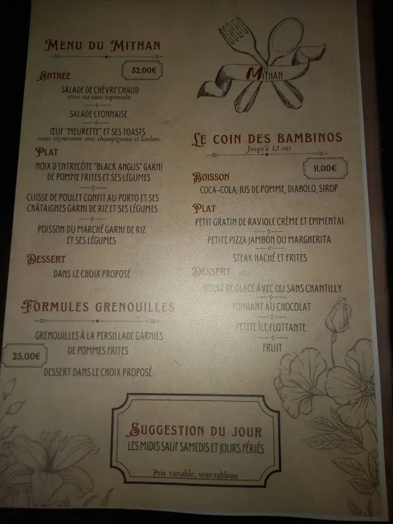 Menu_Le Mithan - Restaurant Saint-Genis-Laval_Saint-Genis-Laval_image_3