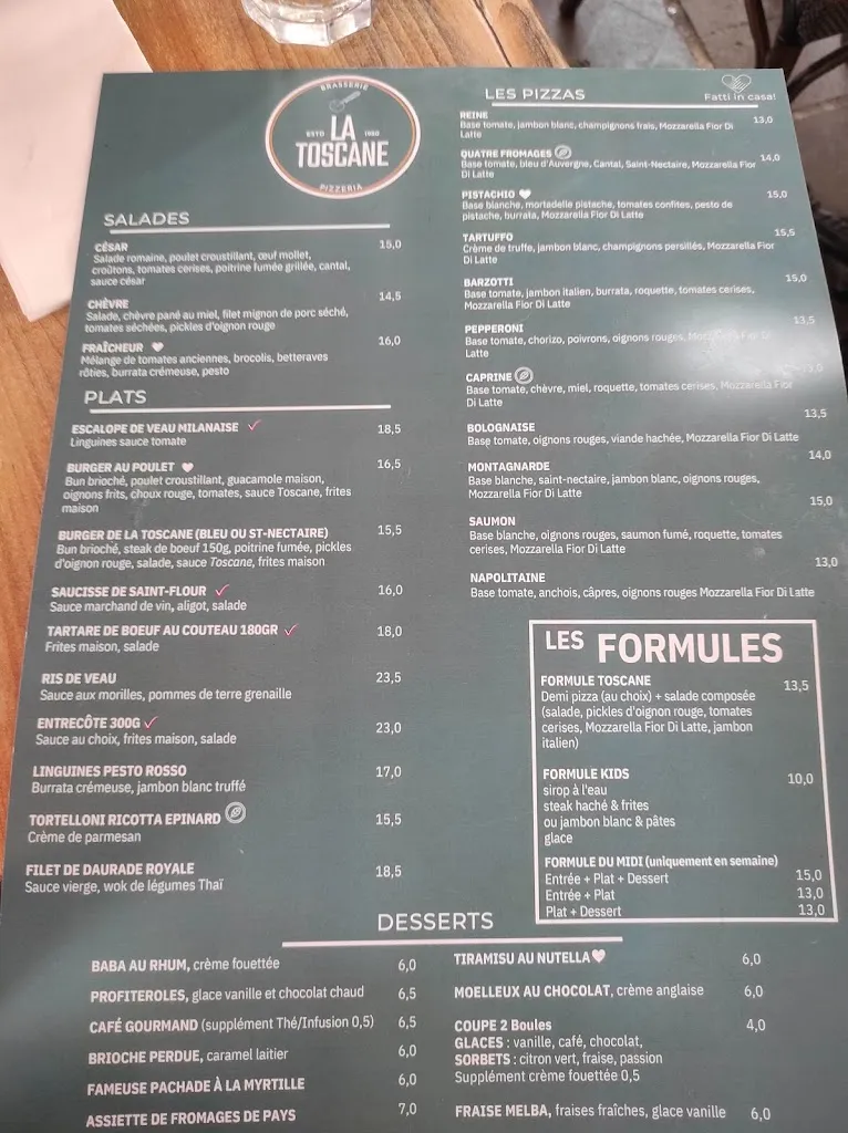 Menu_Pizzeria La Toscane_Saint-Flour_image_2