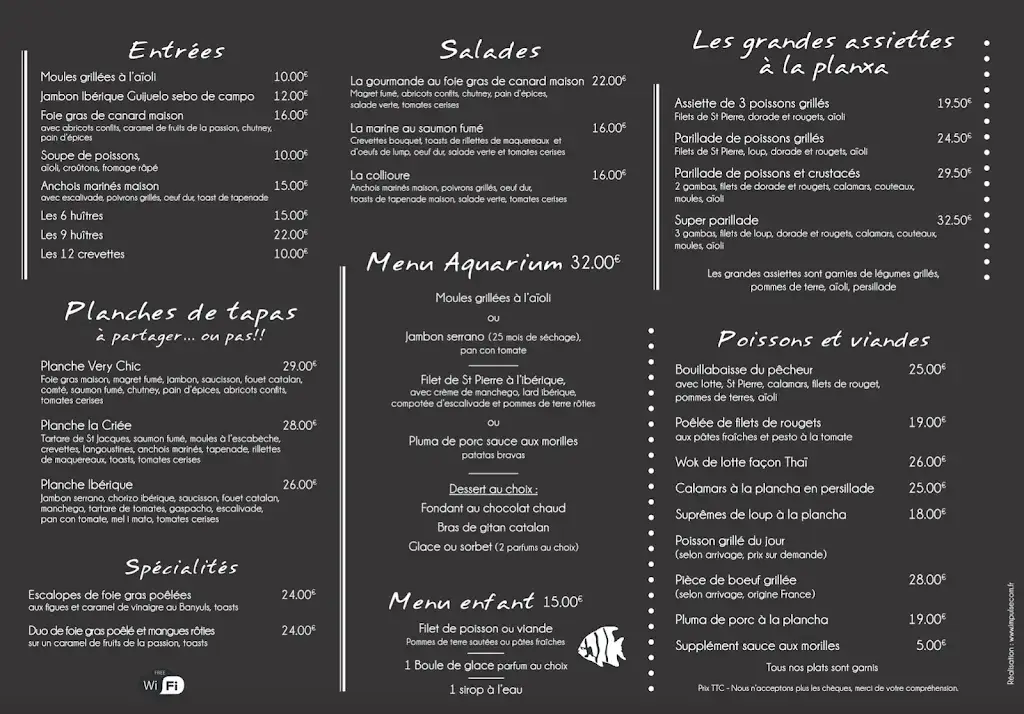 Menu_Restaurant L'Aquarium_Saint-Cyprien_image_1