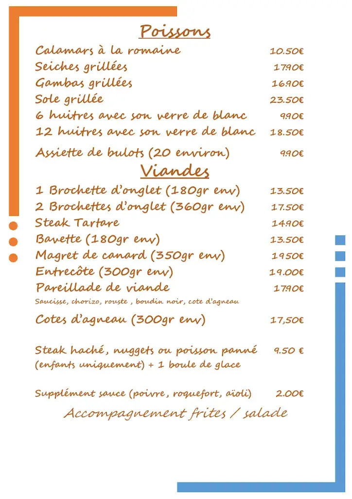 Menu_Restaurant Le Méditerranée_Saint-Cyprien_image_2
