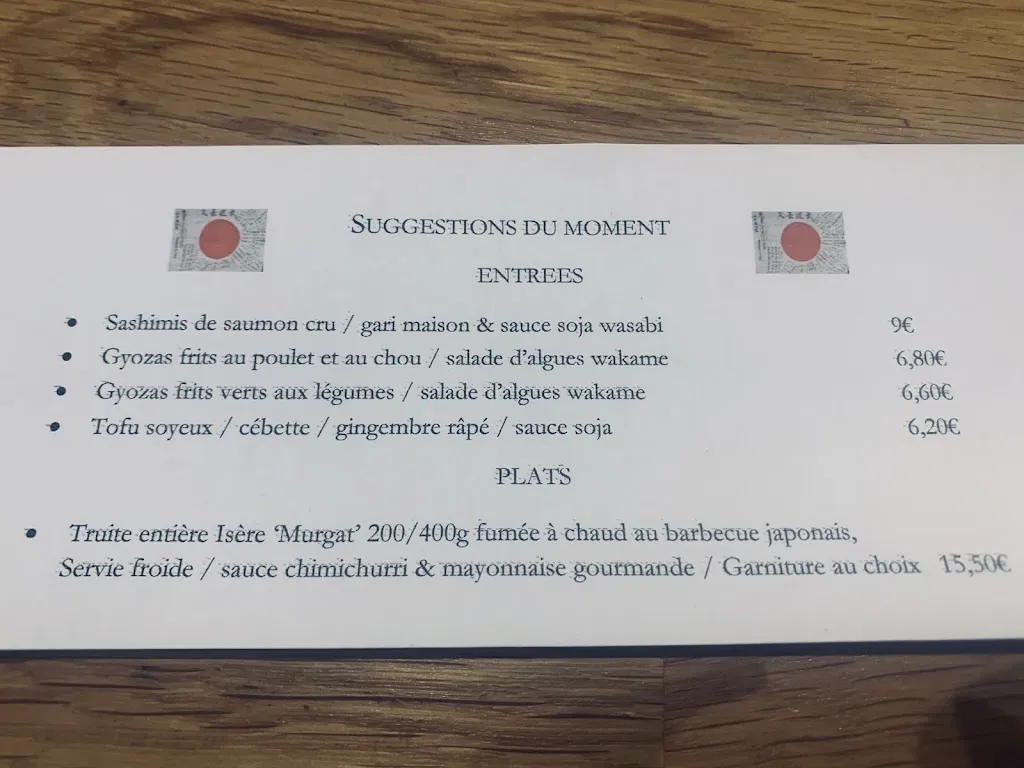 Menu_L’Érable Rouge, french-japanese food_Saint-Genix-les-Villages_image_1