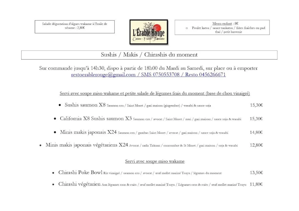 Menu_L’Érable Rouge, french-japanese food_Saint-Genix-les-Villages_image_3