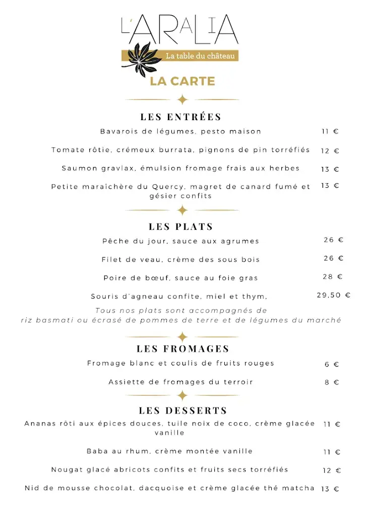 Menu_L'aralia 