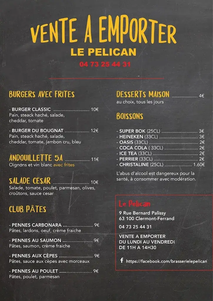 Menu_Le Pélican_Clermont-Ferrand_image_1