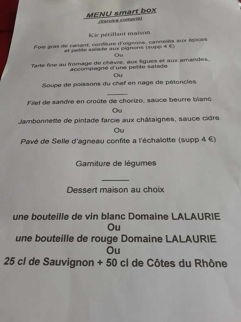 Menu_RESTAURANT LA CHAUMIÈRE_Saint-Galmier_image_2