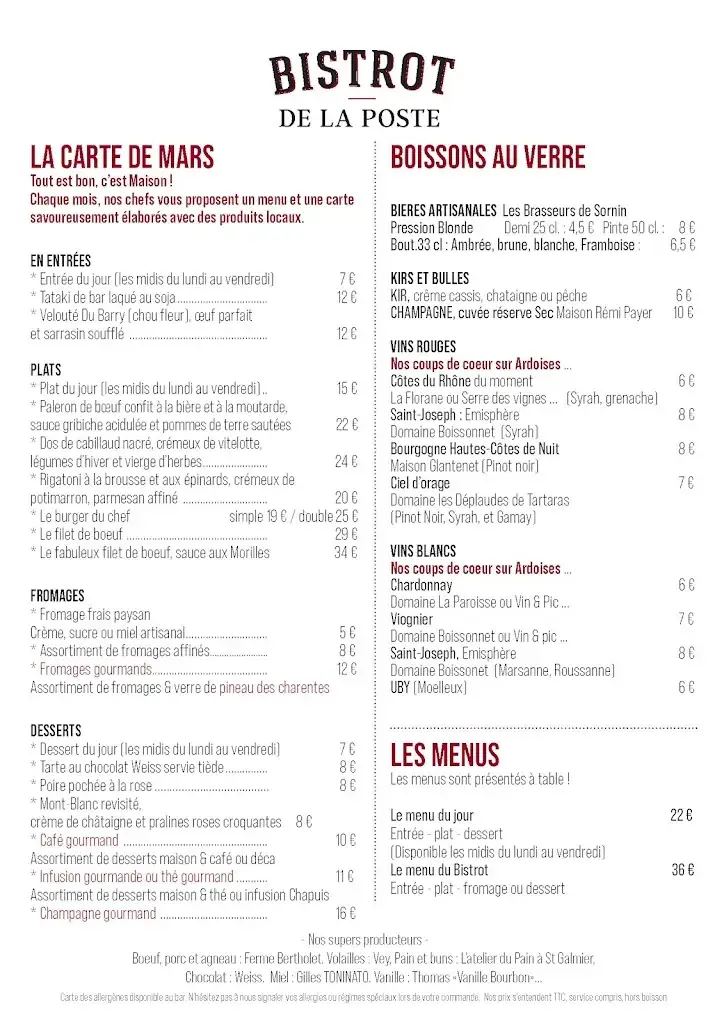 Menu_Restaurant La Poste Tout Simplement_Saint-Galmier_image_1