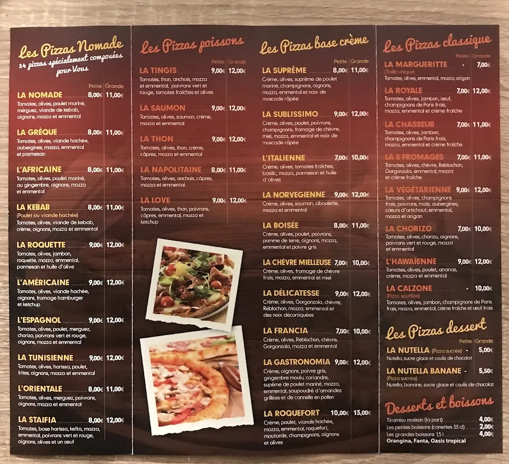 Menu_Pizza le nomade_Saint-Genis-Pouilly_immagine_2