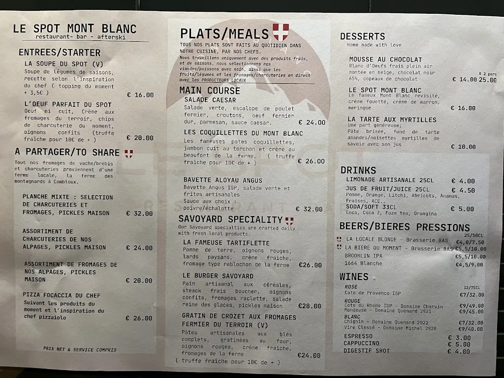 Menu_Le spot mont blanc_Saint-Gervais-les-Bains_image_1