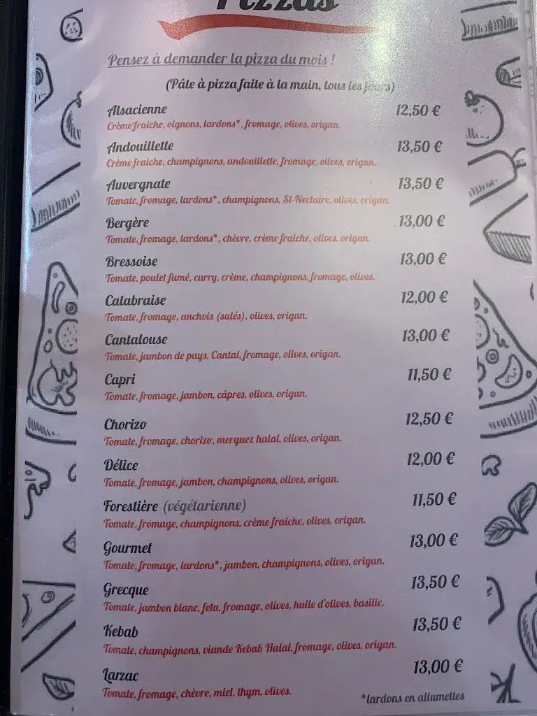 Menu_Pizzeria du Désert_Saint-Germain-Lembron_immagine_4