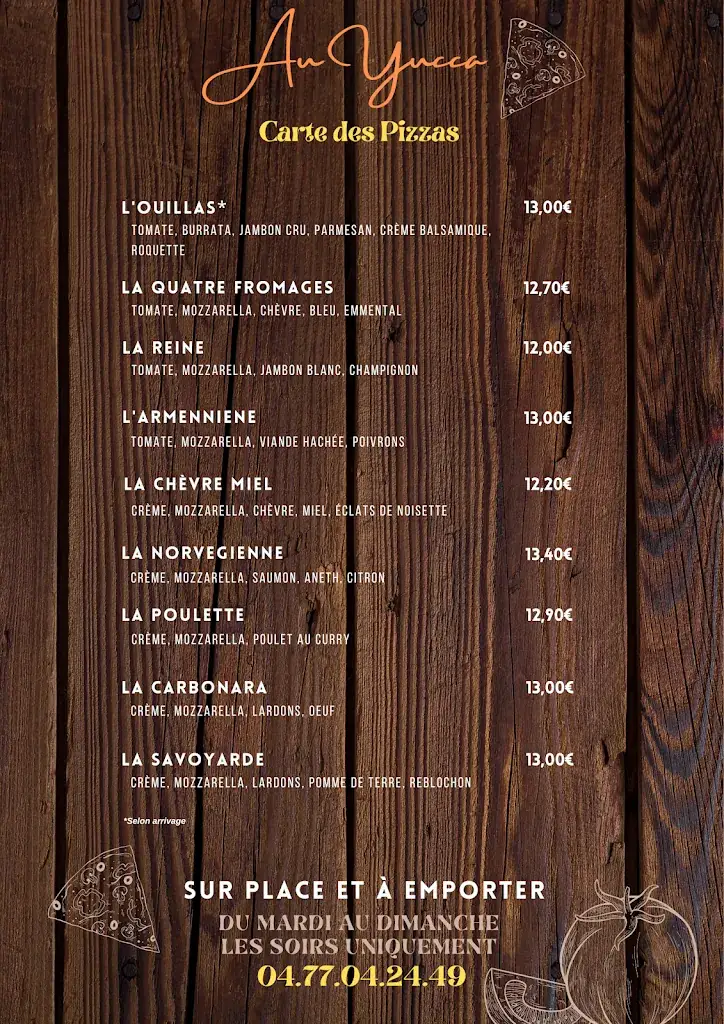 Menu_Bar pizzeria le Yucca (chez bin's)_Aurec-sur-Loire_imagen_1