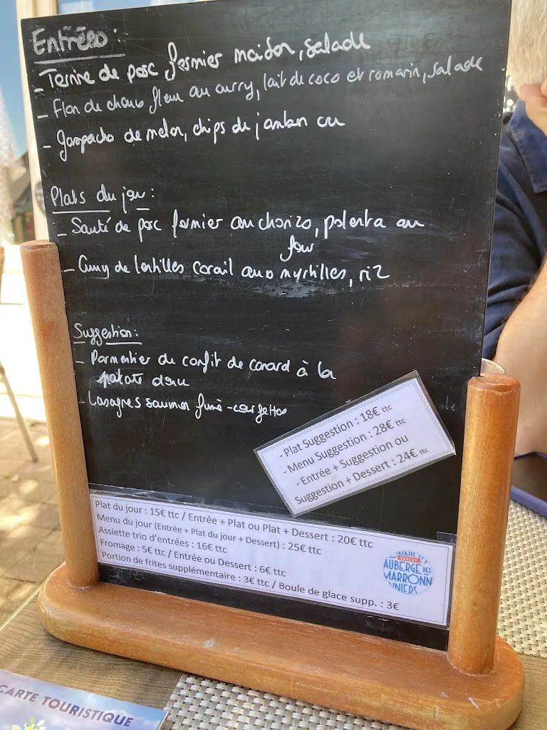Menu_Auberge des Marronniers_Sarcey_image_1