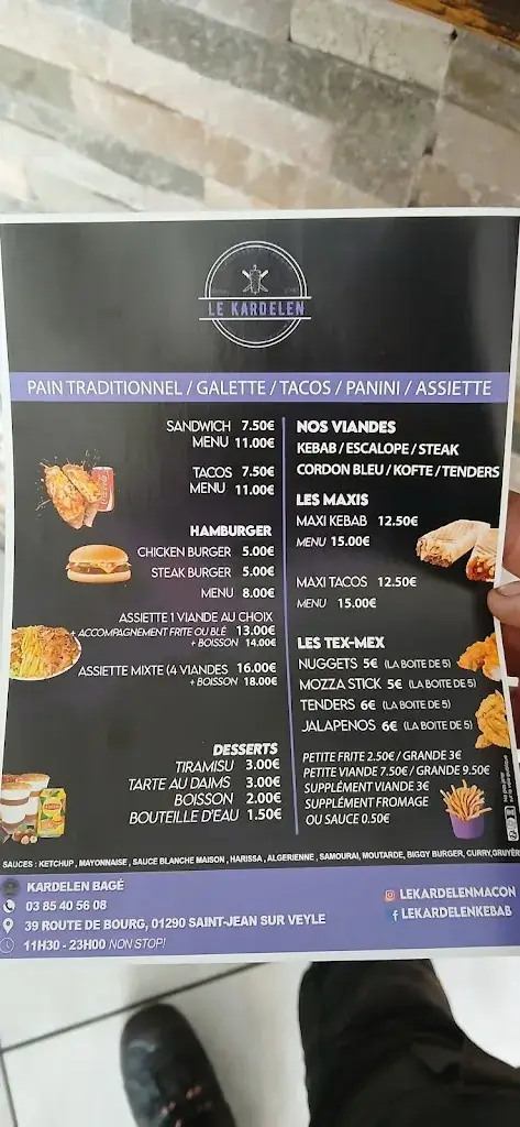 Menu_Le Kardelen Bagé_Saint-Jean-sur-Veyle_immagine_1