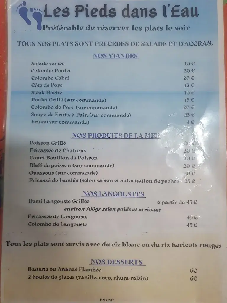Menu_Les Pieds dans l'Eau_Guadeloupe_image_1
