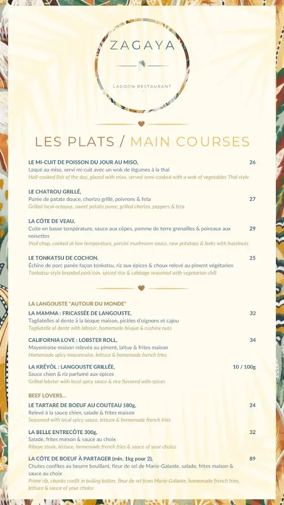 Menu_Le Zagaya_Guadeloupe_image_1