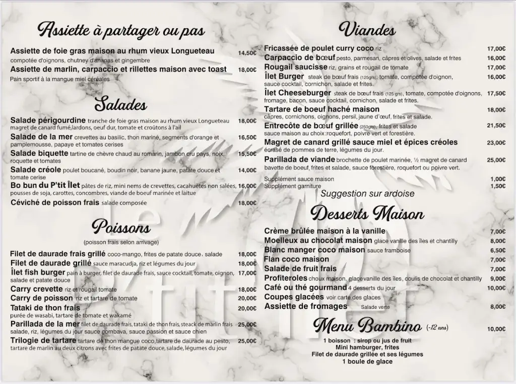 Menu_Le P'Tit Îlet_Guadeloupe_immagine_1
