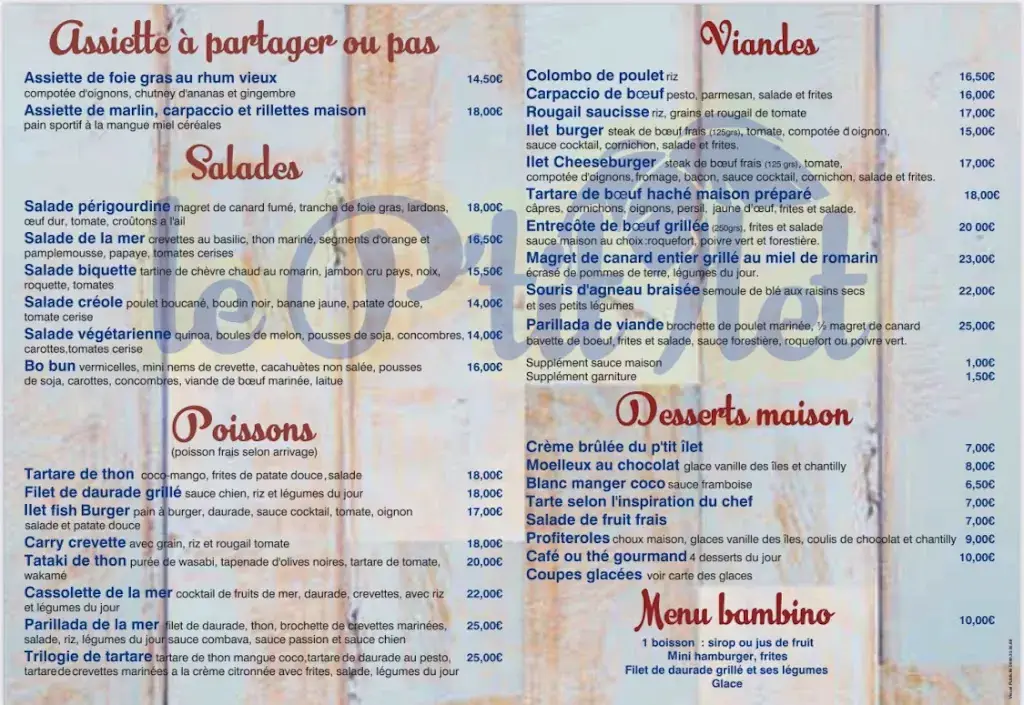Menu_Le P'Tit Îlet_Guadeloupe_immagine_2