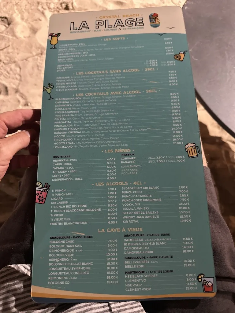 Menu_La Plage Crystal Beach_Guadeloupe_image_2