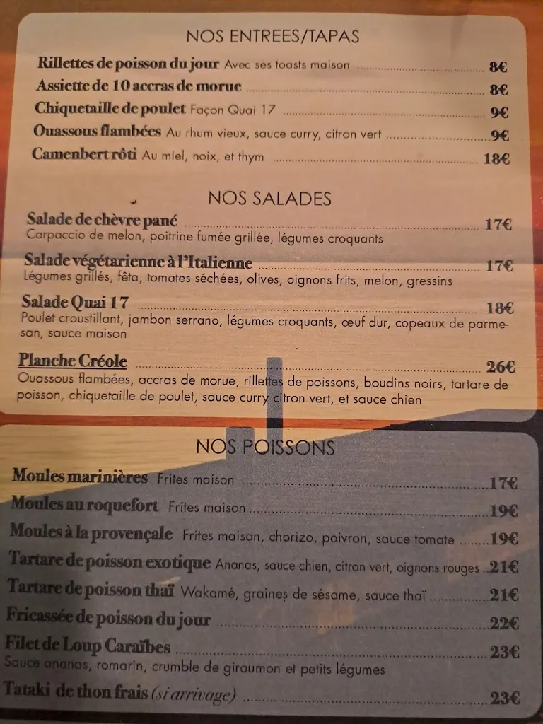 Menu_Le Quai 17_Guadeloupe_image_2