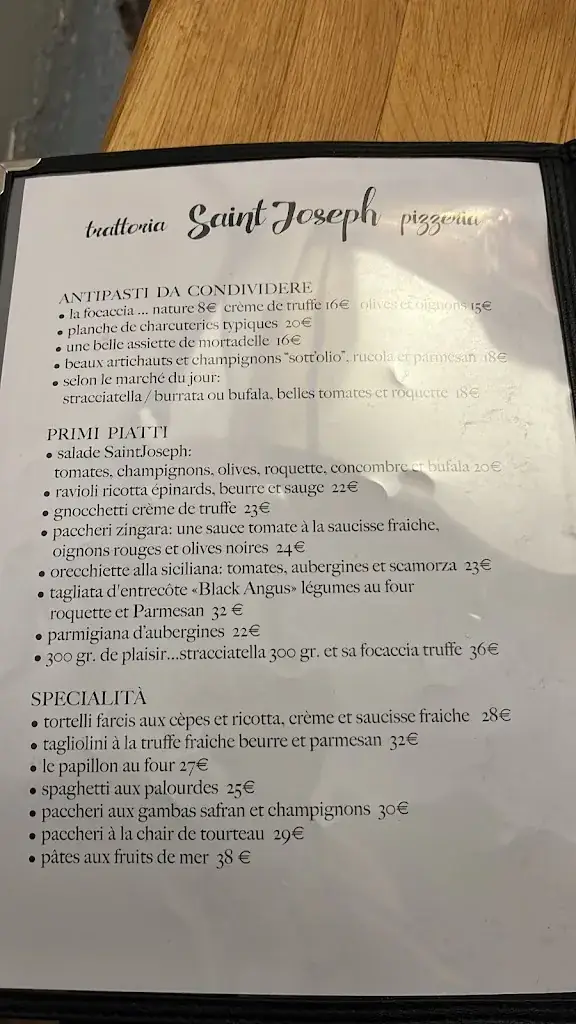 Menu_Trattoria Saint Joseph_Grimaud_image_1