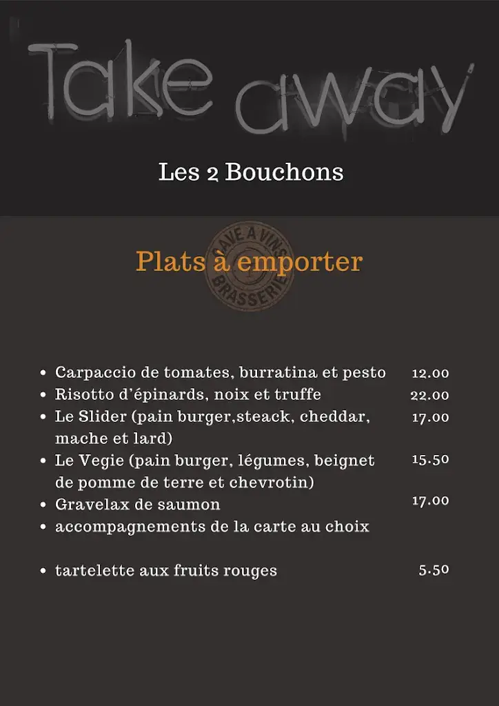 Menu_brasserie - cave à vins - les 2 bouchons_Saint-Jean-de-Sixt_image_1