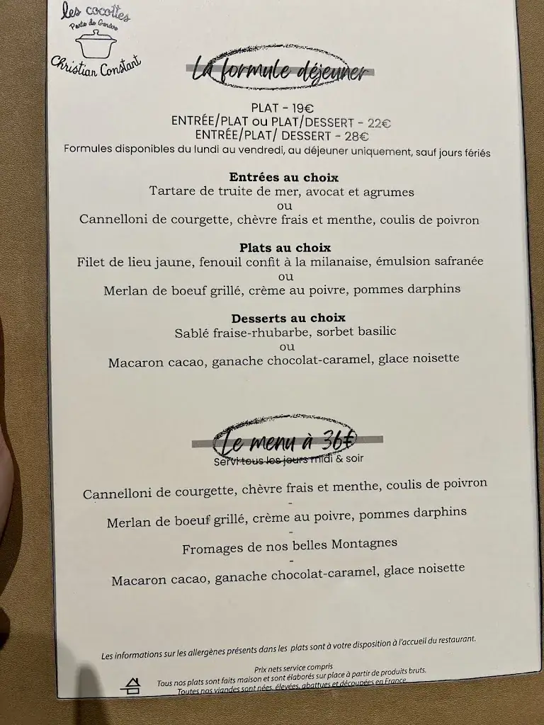 Menu_Restaurant Les Cocottes Porte de Genève_Saint-Julien-en-Genevois_image_1