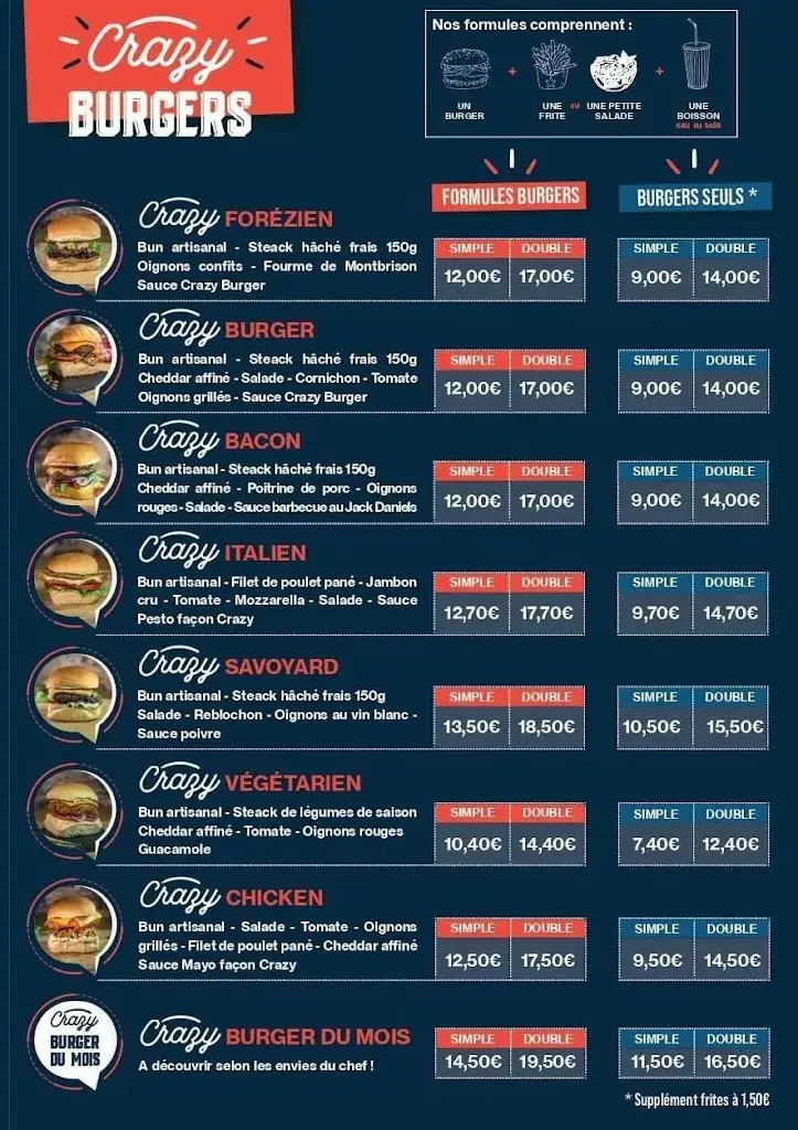 Menu_Crazy Burger saint just saint rambert_Saint-Just-Saint-Rambert_image_2