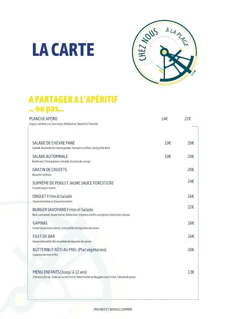 Menu_Restaurant de la Plage de Saint Jorioz - Chez Nous à la Plage_Saint-Jorioz_immagine_3