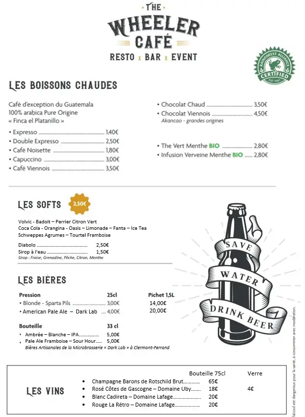 Menu_The Wheeler Café_Aubière_image_3