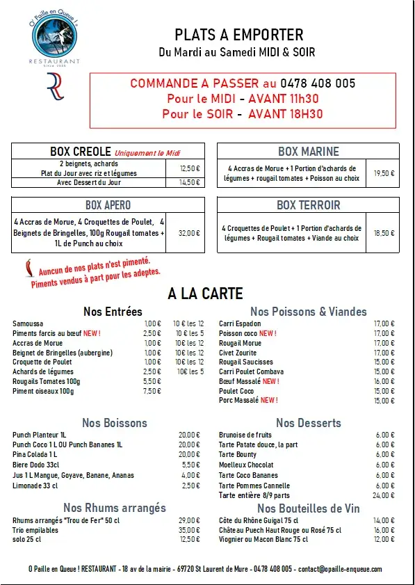 Menu_O'Paille en Queue Restaurant_Saint-Laurent-de-Mure_imagen_1