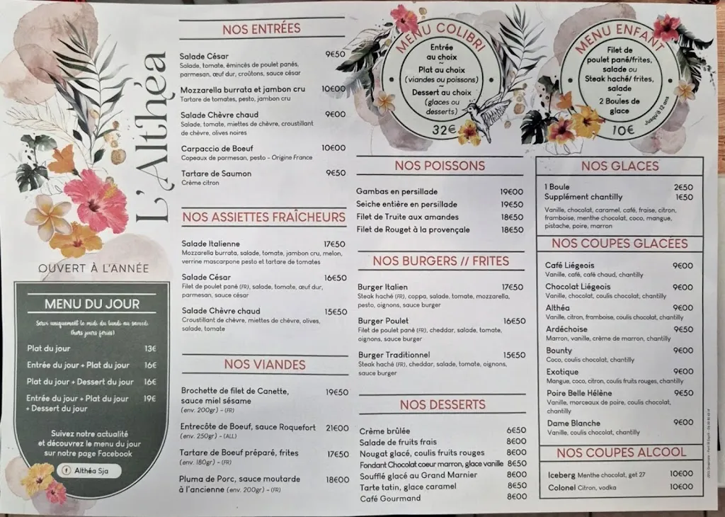 Menu_Restaurant L'althéa_Saint-Just-d'Ardèche_image_1