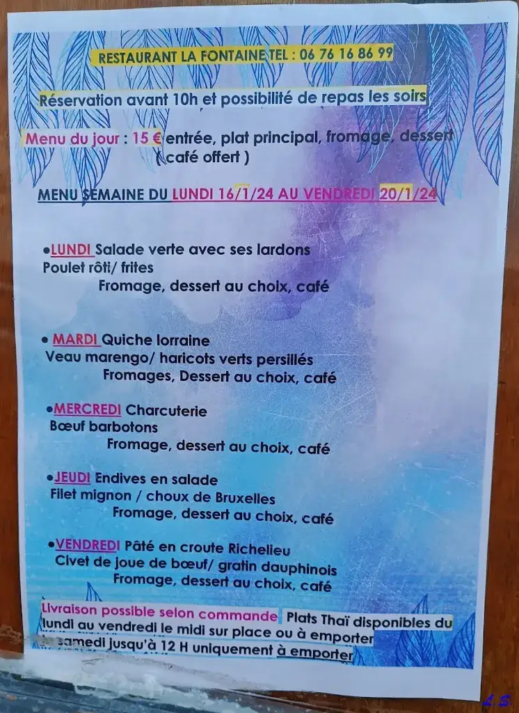 Menu_Restaurant «La Fontaine »_Saint-Marcellin-en-Forez_image_1