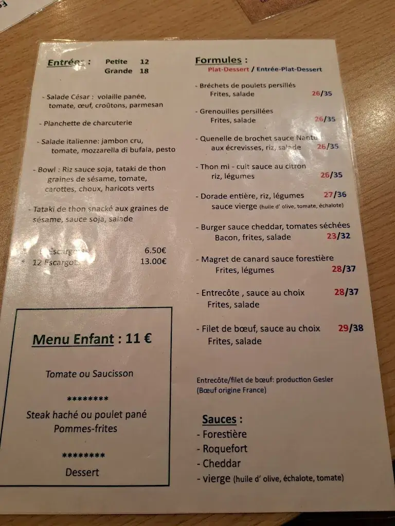 Menu_Restaurant La Matinière_Port_image_1