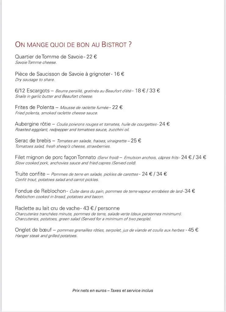 Menu_Restaurant Simple & Meilleur · Saint-Martin-de-Belleville_Belleville_image_2