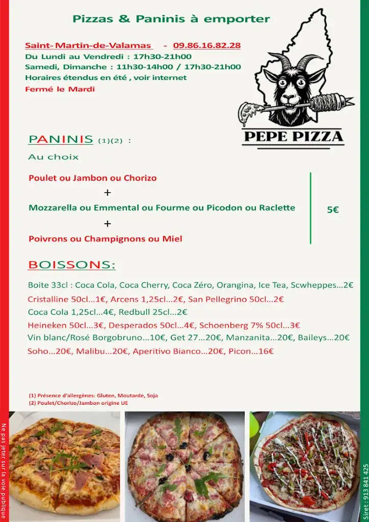 Menu_PEPE PIZZA_Saint-Martin-de-Valamas_immagine_1